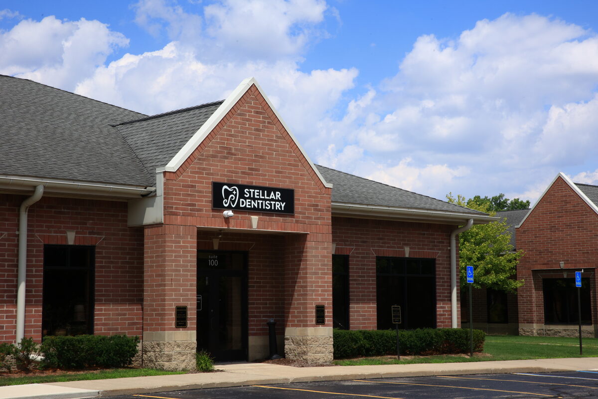 Stellar Dentistry entrance and signage, Suite 100, Canton MI